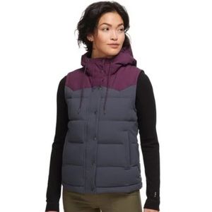 Patagonia Bivy Down Hooded Vest Smothering Blue Deep Plum Retired Style